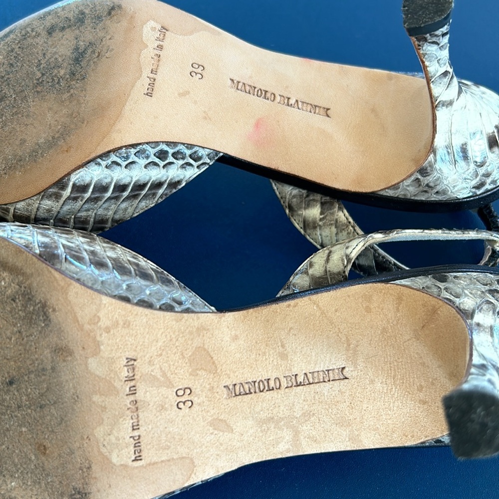 Manolo Blahnik Python 2 1/2 Slingback Heels - image 6